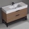 Modern Bathroom Vanity, Walnut, 48